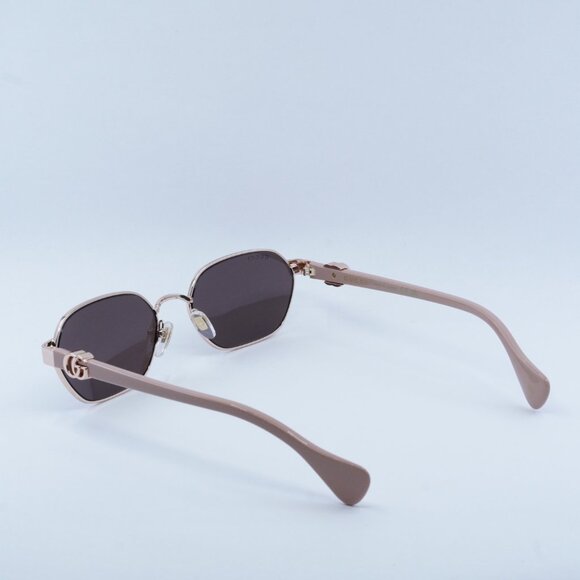 Gucci GG1593S 003 Sunglasses Rose Gold Oval Frame, Dark Violet Lenses main image 11